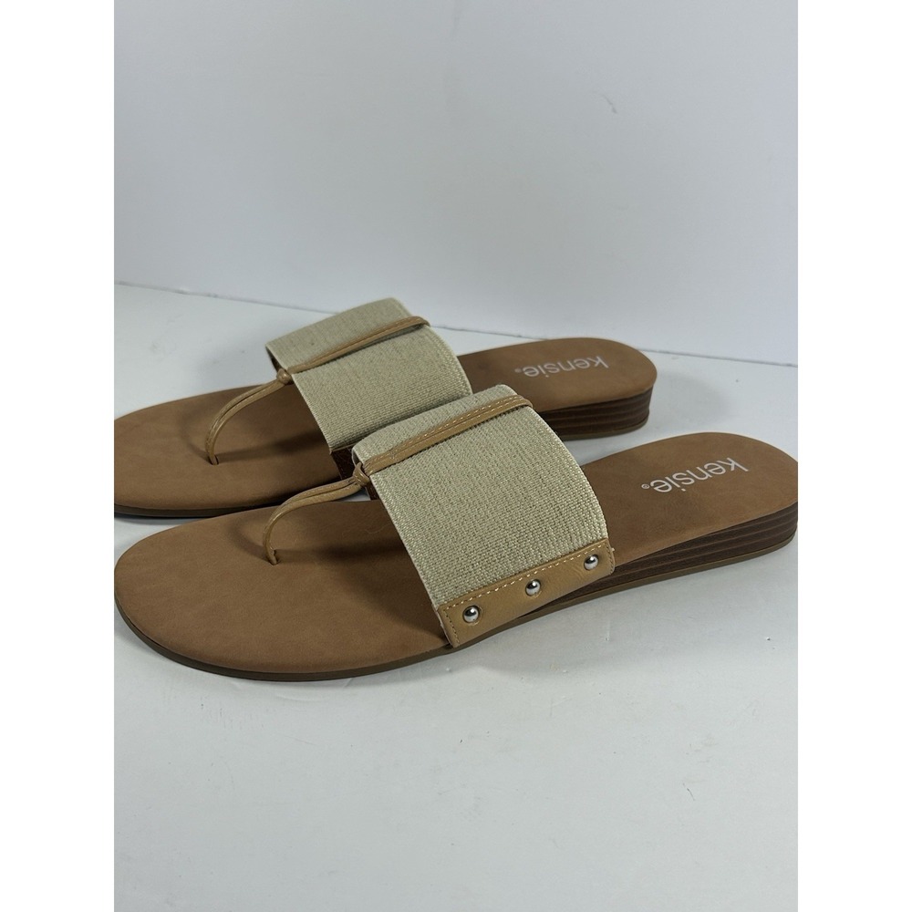 NEW KENSIE WOMEN'S Londyn SANDALS Size 11 Tan Flip Flop KS222231
